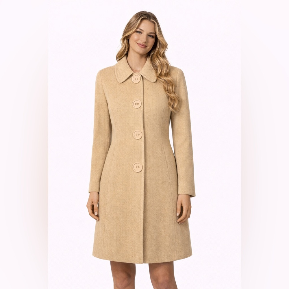 Nine West Tan Outerwear Nine West Wool & Cashmere Fully Lined Jacket, Size 6
